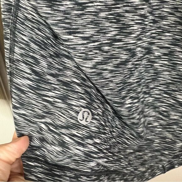 Lululemon Get Set Long Sleeve Open Back Space Dye Black‎ White Size 8 - Picture 5 of 6